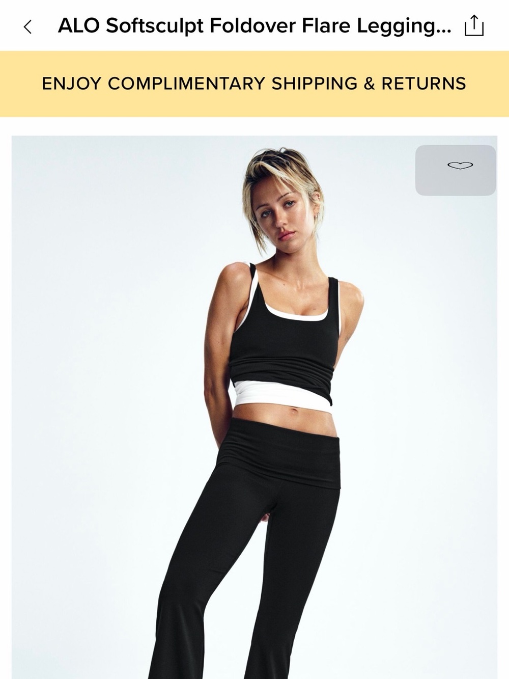 ALO Yoga Softsculpt Foldover Flare Leggings in classic black